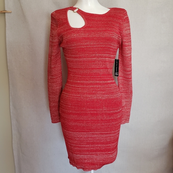 sexy red sweater dress